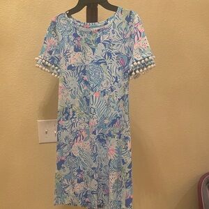 Lilly Pulitzer Lissie Blue and Pink Floral Midi Dress